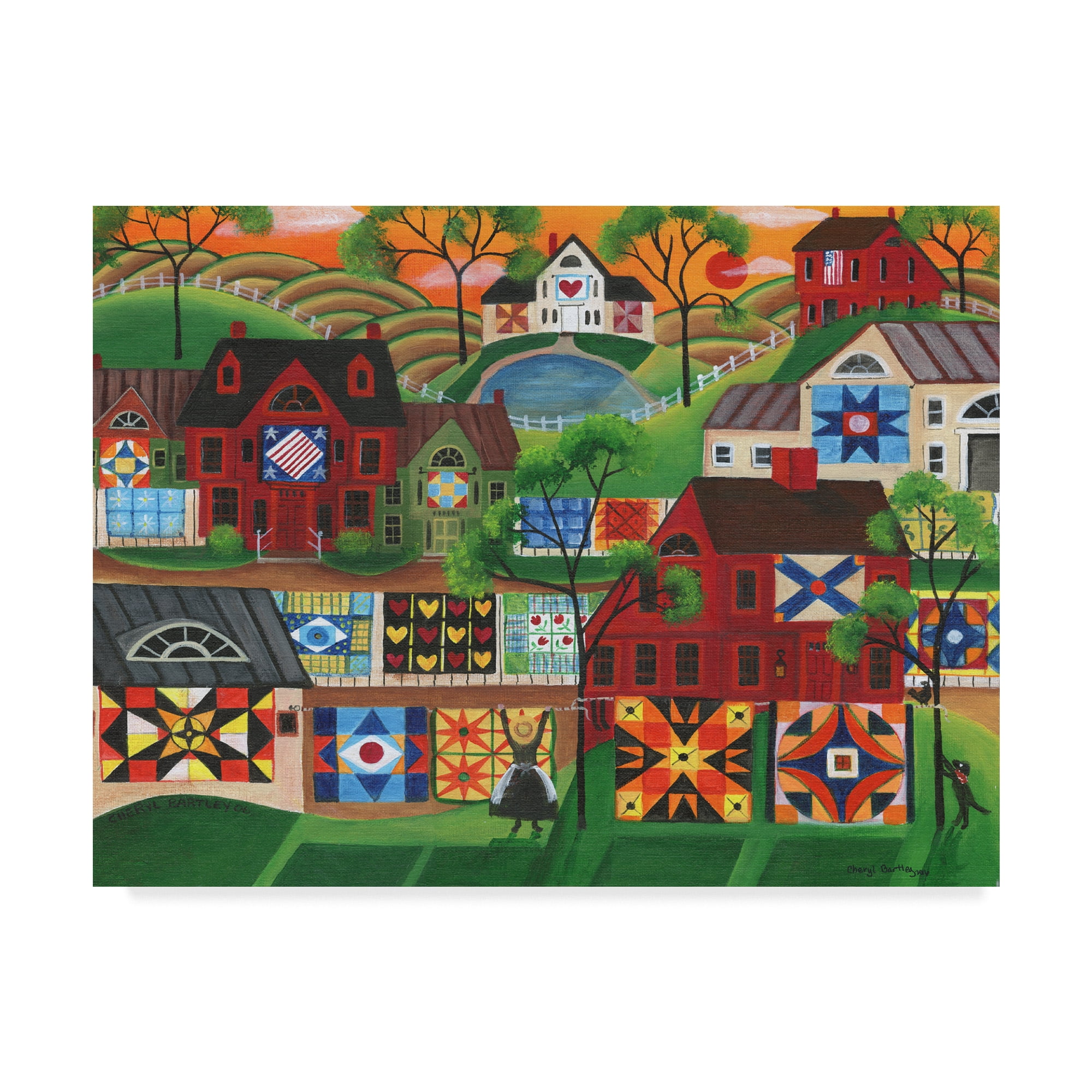Trademark Fine Art 'Mamas Colorful Quilts' Canvas Art by Cheryl Bartley