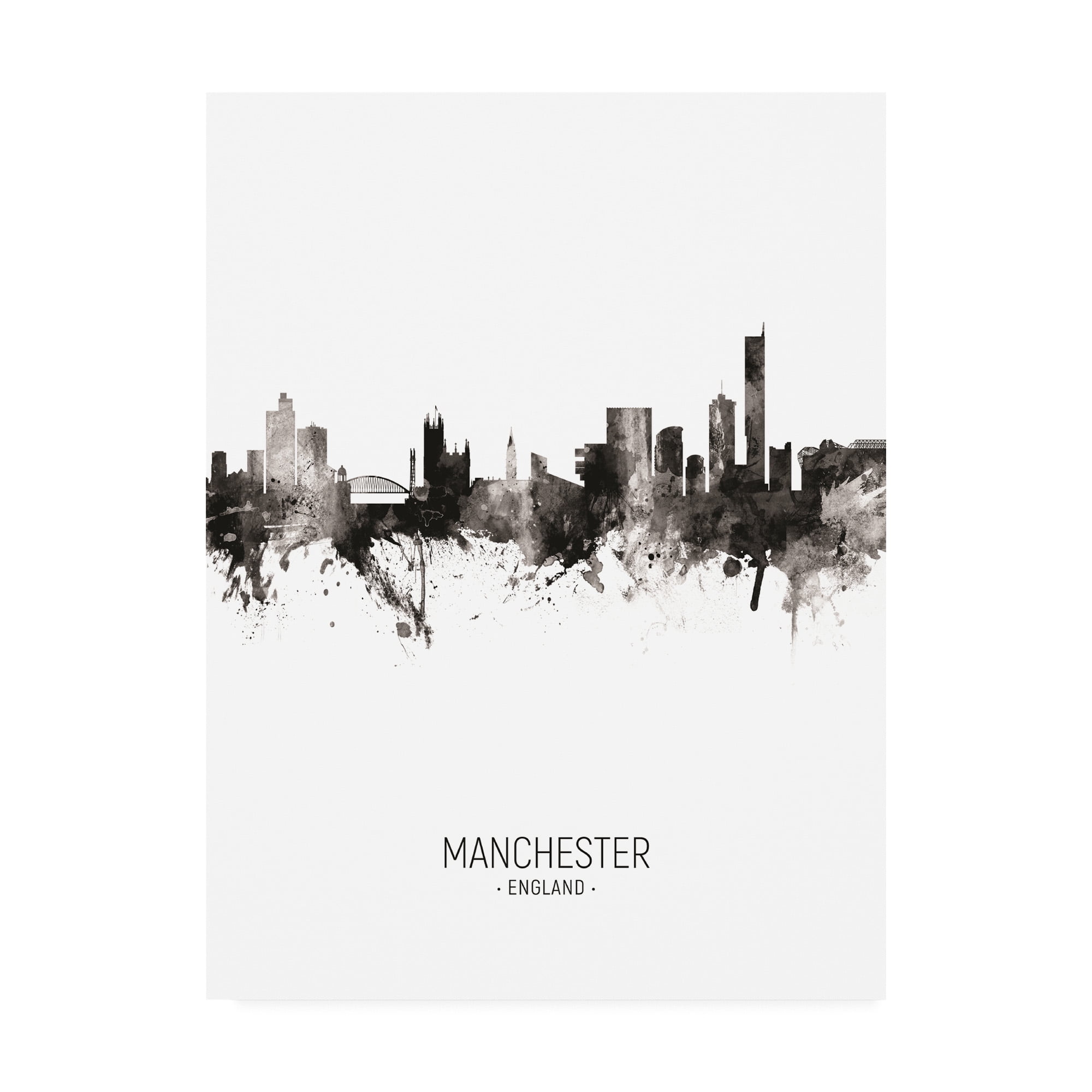 Trademark Fine Art 'Manchester England Skyline Portrait II' Canvas Art by Michael Tompsett