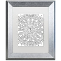 Trademark Fine Art "Mandala" Canvas Art by Hello Angel, White Matte, Silver Frame