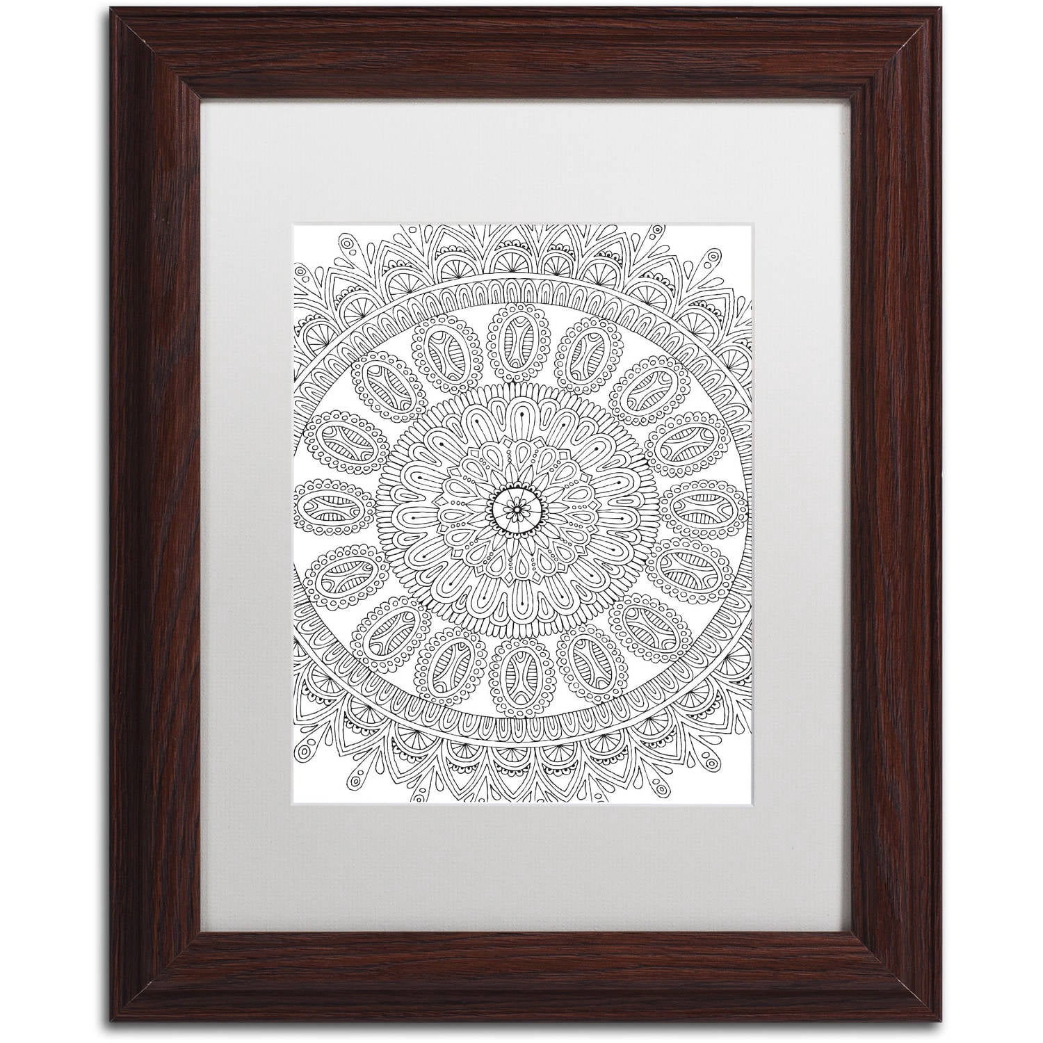 Trademark Fine Art "Mandala" Canvas Art by Hello Angel, White Matte, Wood Frame