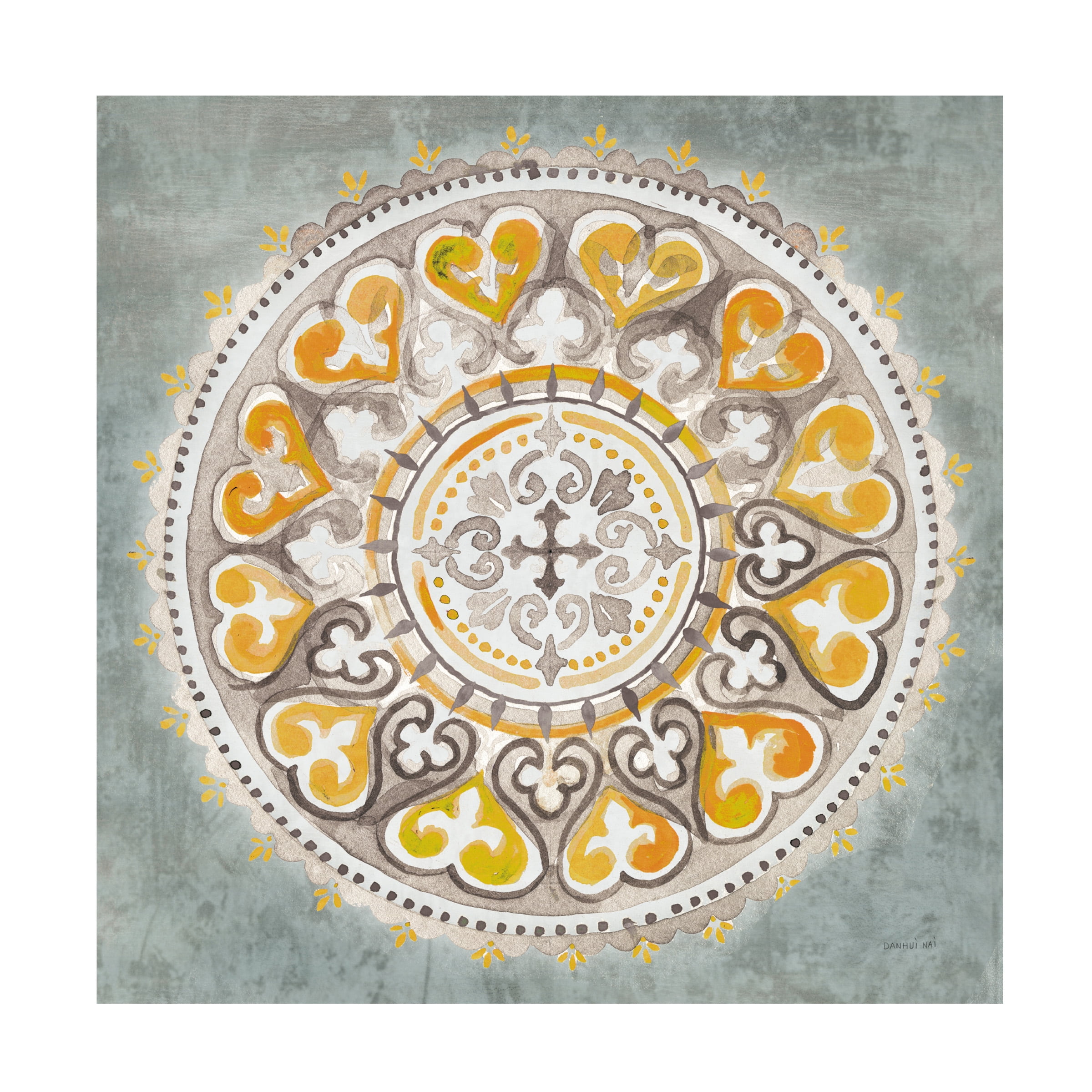 Trademark Fine Art 'Mandala Delight III Yellow Grey' Canvas Art by Danhui Nai
