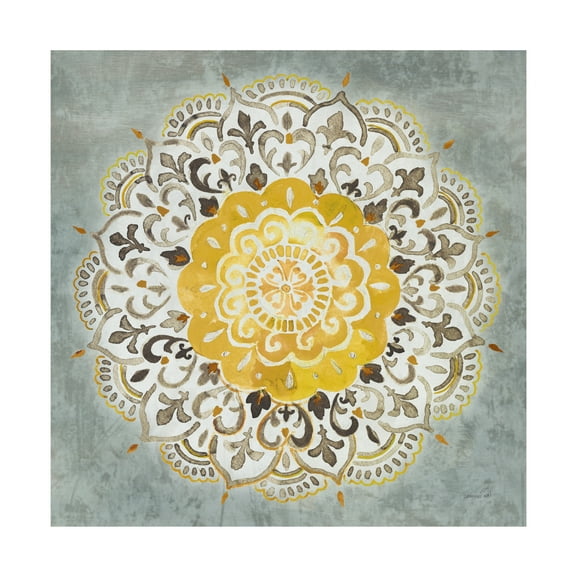 Trademark Fine Art 'Mandala Delight IV Yellow Grey' Canvas Art by Danhui Nai