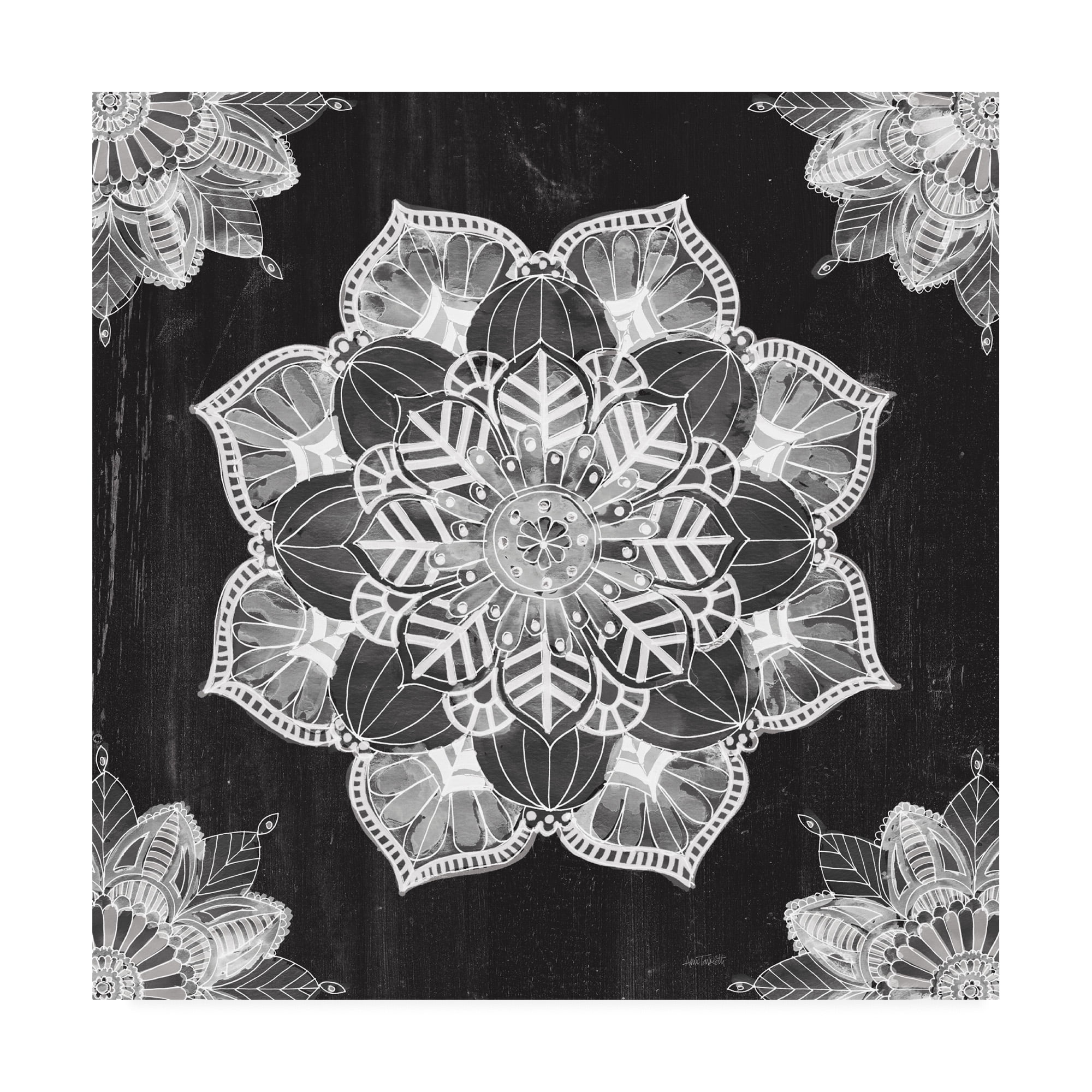 Trademark Fine Art 'Mandala Morning V BW' Canvas Art by Anne Tavoletti