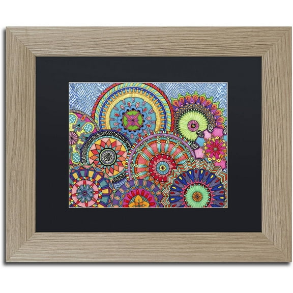 Trademark Fine Art "Mandala Parade" Canvas Art by Hello Angel, Black Matte, Birch Frame