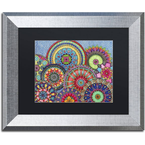 Trademark Fine Art "Mandala Parade" Canvas Art by Hello Angel, Black Matte, Silver Frame