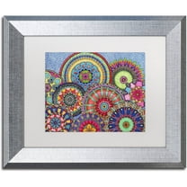 Trademark Fine Art "Mandala Parade" Canvas Art by Hello Angel, White Matte, Silver Frame