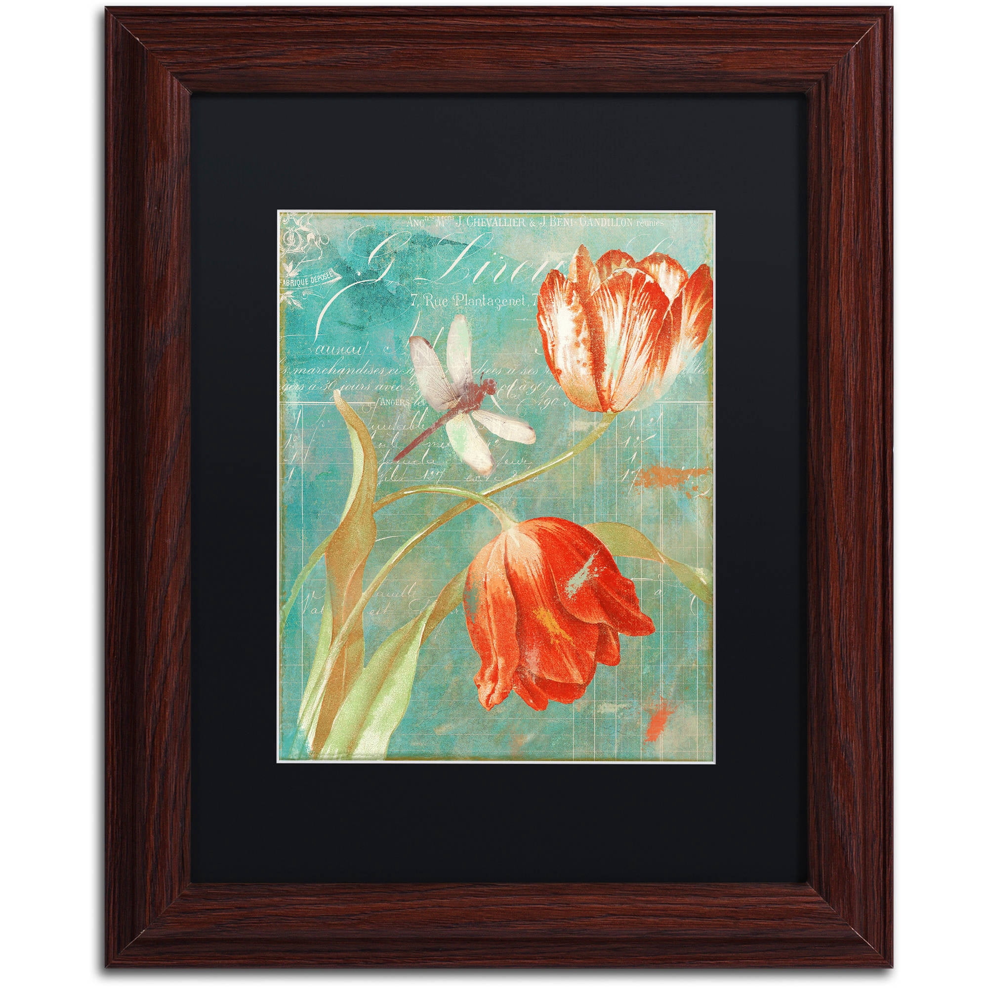 Trademark Fine Art "Mandarin Tulips" Canvas Art by Color Bakery Black Matte, Wood Frame