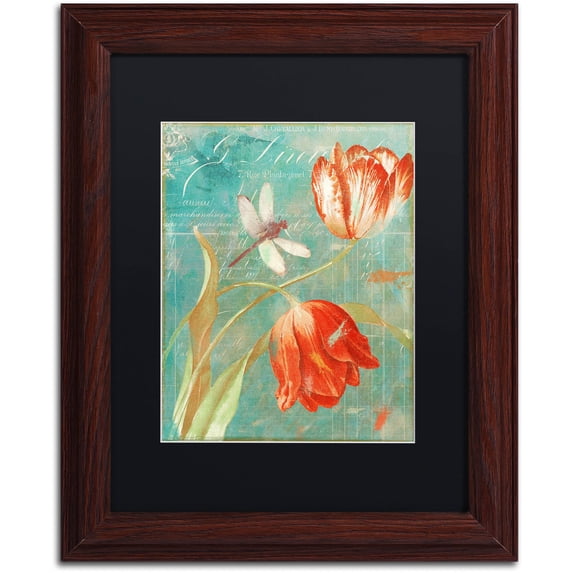 Trademark Fine Art "Mandarin Tulips" Canvas Art by Color Bakery Black Matte, Wood Frame