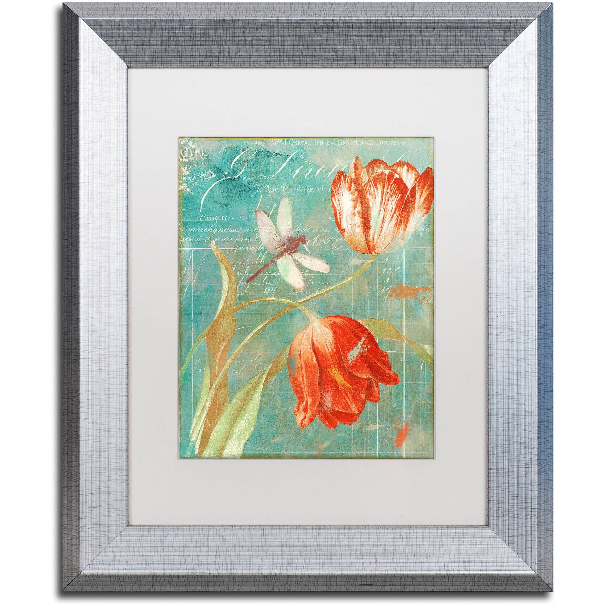 Trademark Fine Art "Mandarin Tulips" Canvas Art by Color Bakery White Matte, Silver Frame