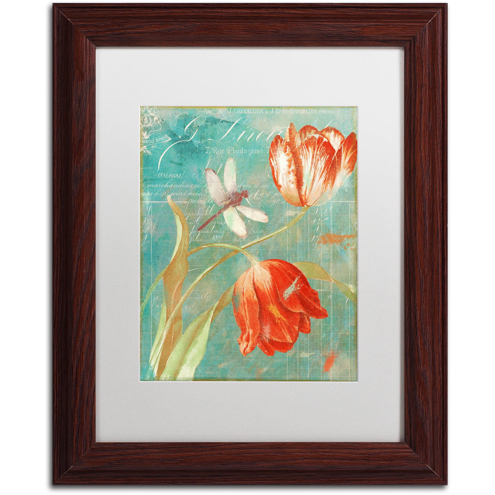 Trademark Fine Art "Mandarin Tulips" Canvas Art by Color Bakery White Matte, Wood Frame