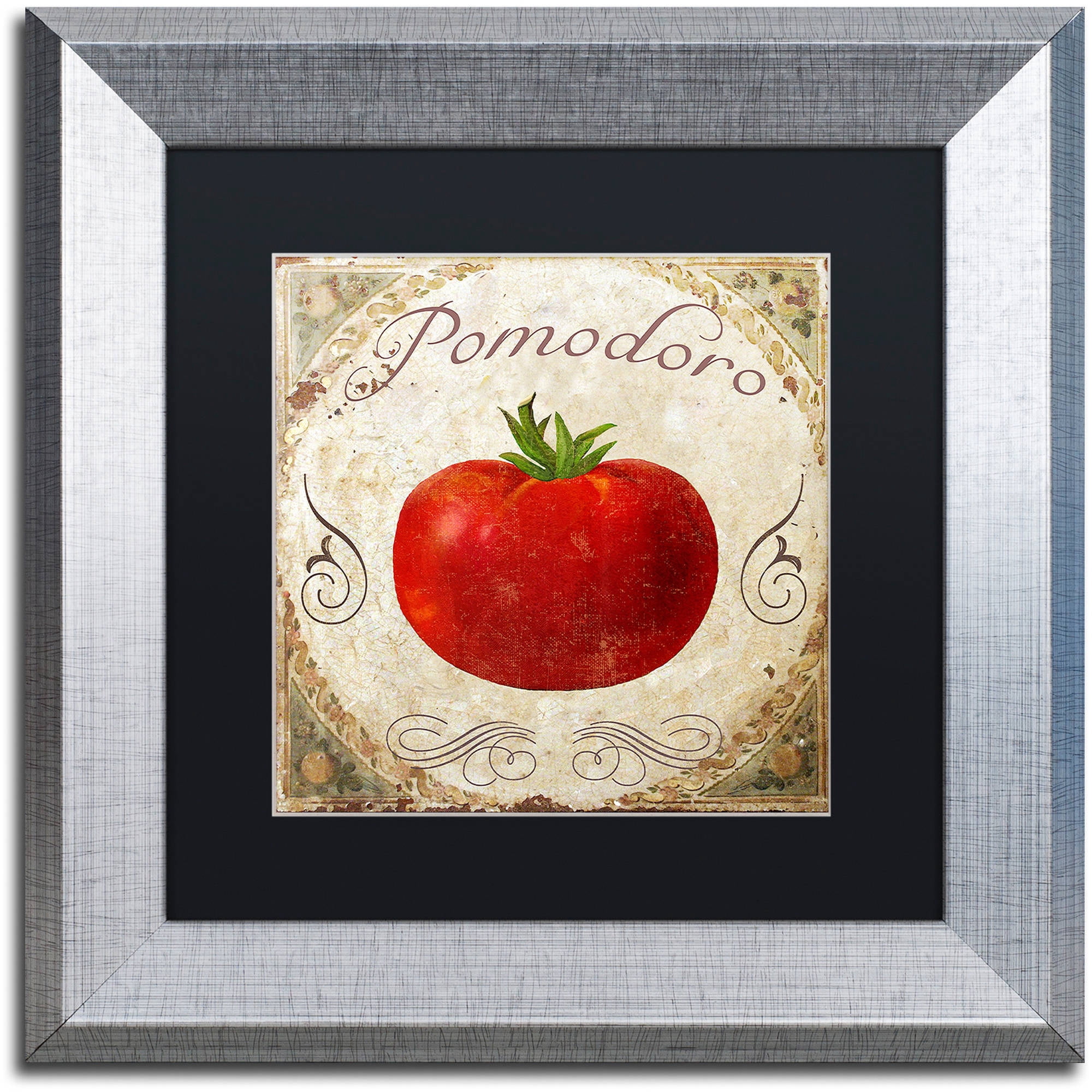 Trademark Fine Art "Mangia II" Canvas Art by Color Bakery Black Matte, Silver Frame