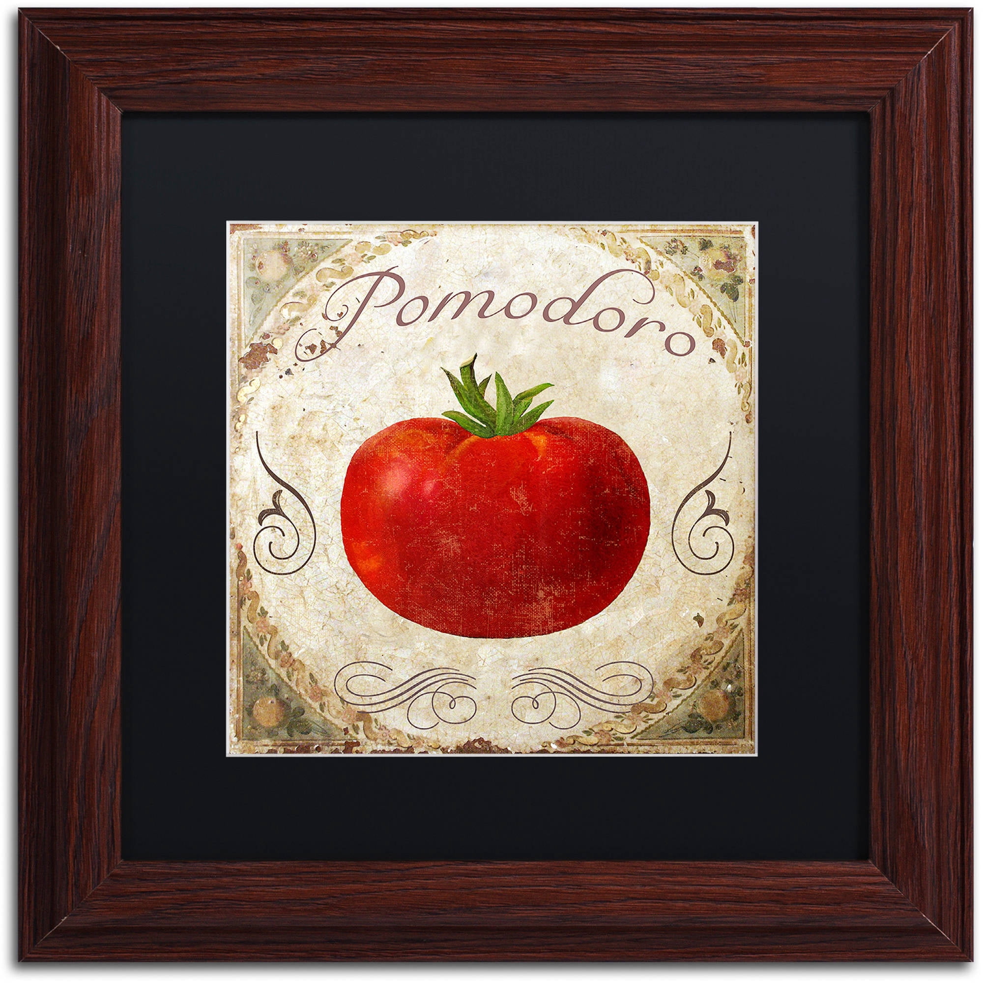 Trademark Fine Art "Mangia II" Canvas Art by Color Bakery Black Matte, Wood Frame