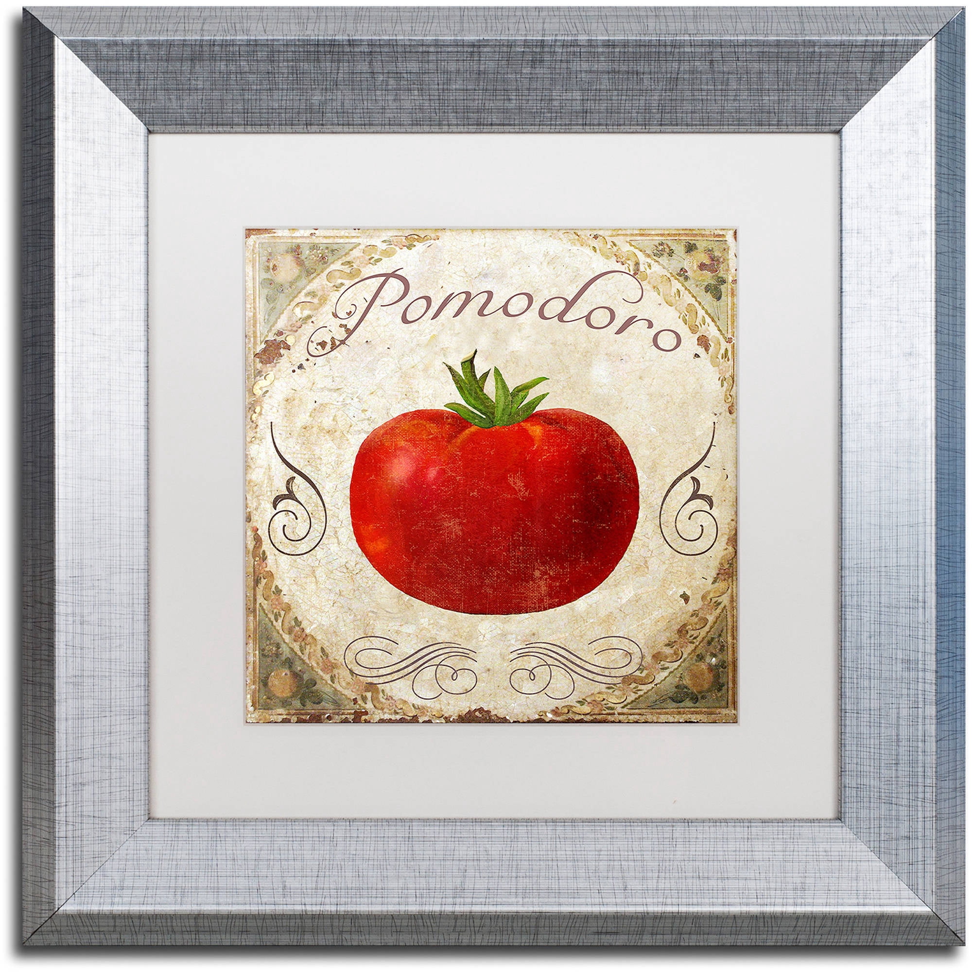 Trademark Fine Art "Mangia II" Canvas Art by Color Bakery White Matte, Silver Frame