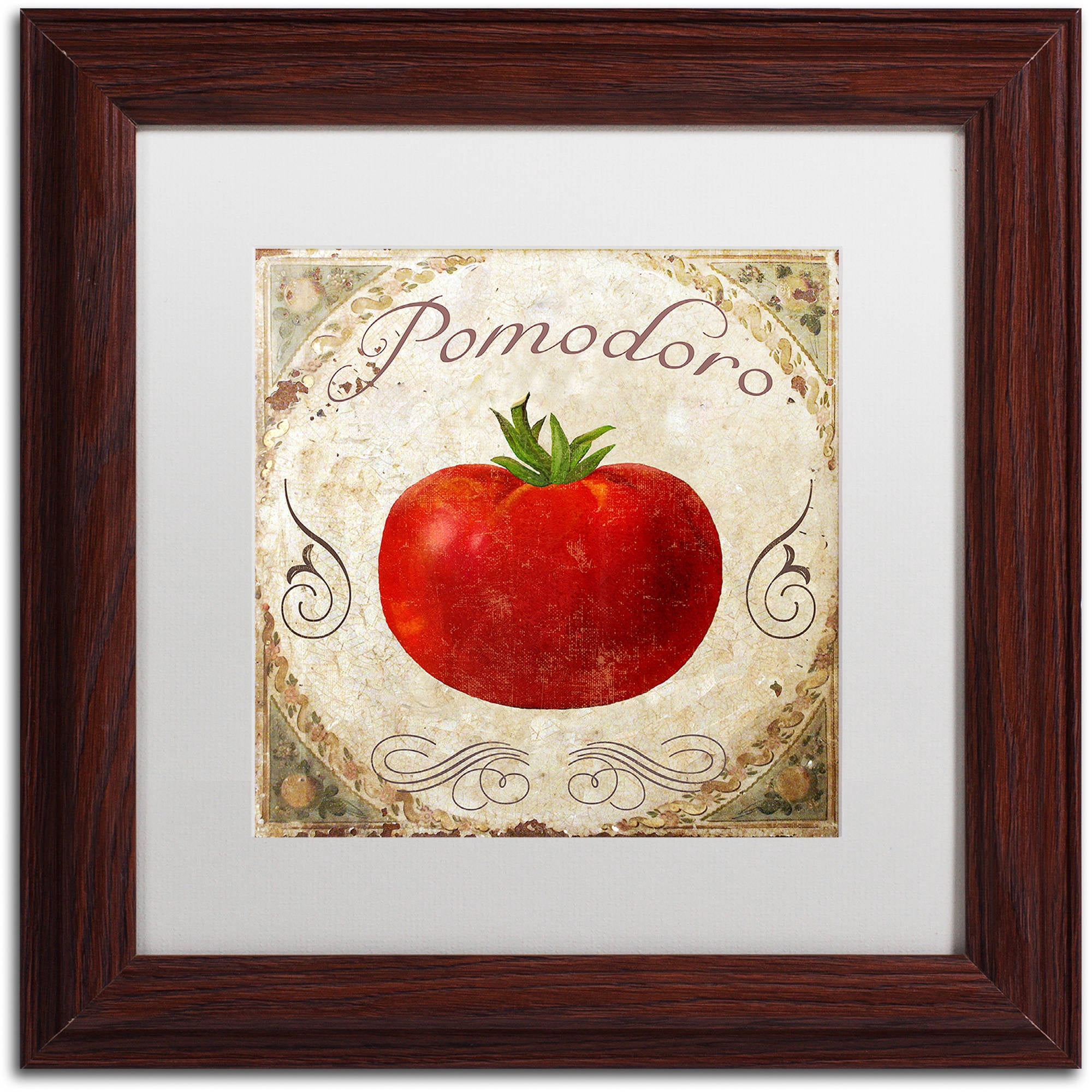 Trademark Fine Art "Mangia II" Canvas Art by Color Bakery White Matte, Wood Frame