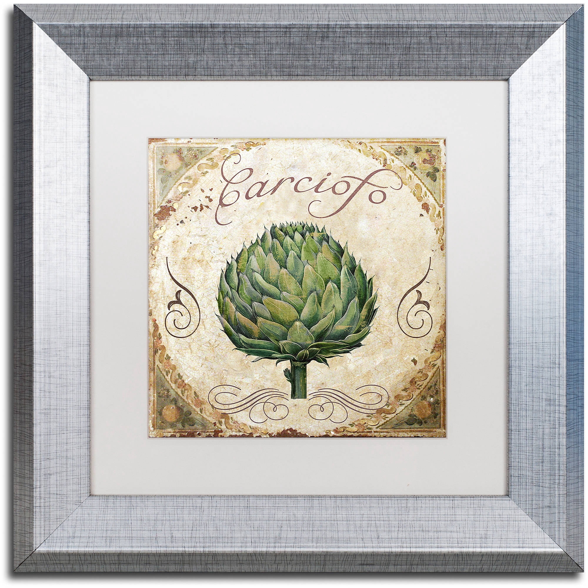 Trademark Fine Art "Mangia III" Canvas Art by Color Bakery White Matte, Silver Frame