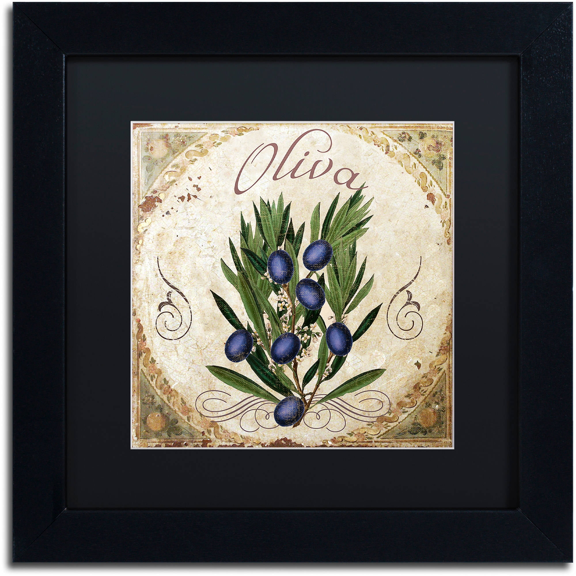 Trademark Fine Art "Mangia V" Canvas Art by Color Bakery Black Matte, Black Frame