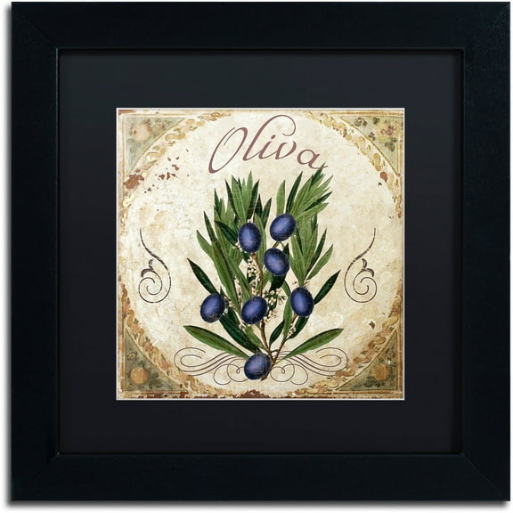 Trademark Fine Art "Mangia V" Canvas Art by Color Bakery Black Matte, Black Frame