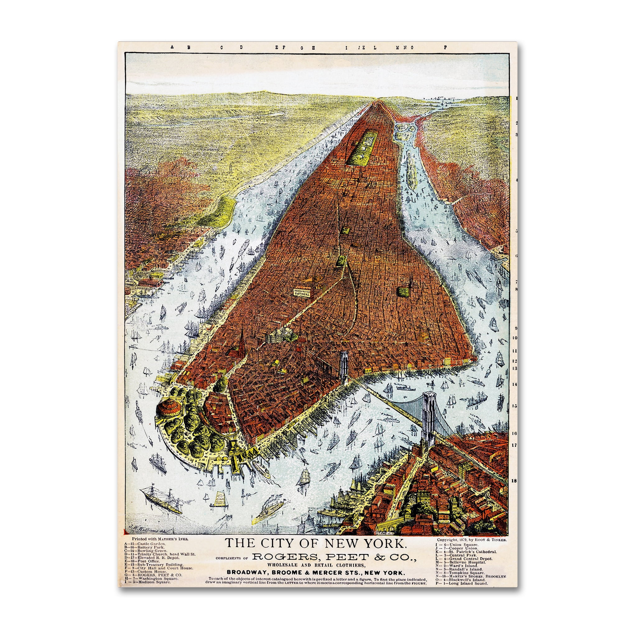 Trademark Fine Art 'Manhattan 1879' Canvas Art by Vintage Lavoie