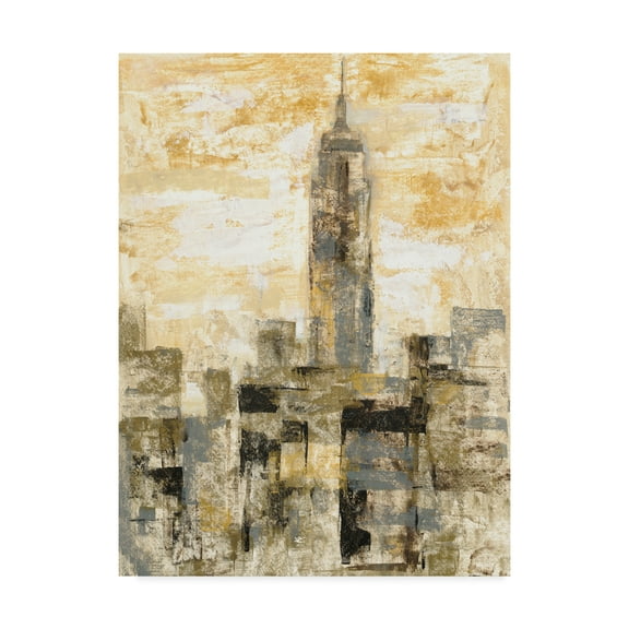 Trademark Fine Art 'Manhattan Gray and Gold II' Canvas Art by Silvia Vassileva