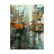 Trademark Fine Art 'Manhattan Orange Umbrella' Canvas Art by Mark Lagu