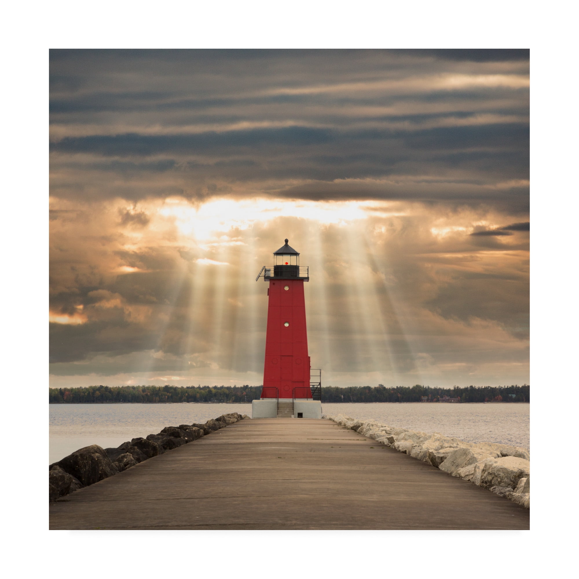Trademark Fine Art 'Manistique Lighthouse Michigan Color' Canvas Art by Monte Nagler