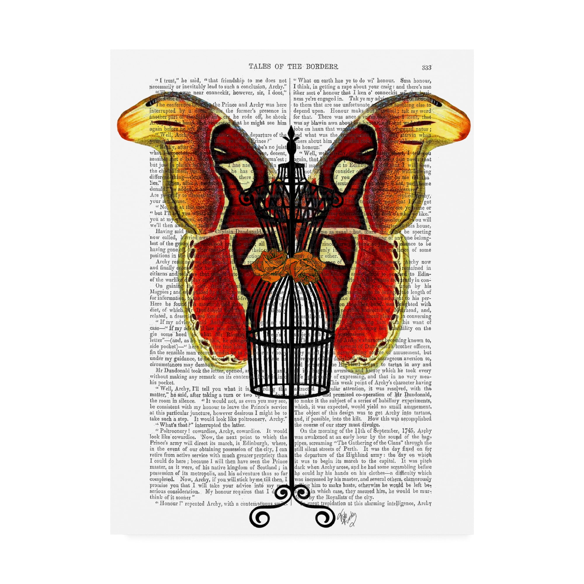 Trademark Fine Art 'Mannequin, Red And Yellow Butterfly' Canvas Art by Fab Funky