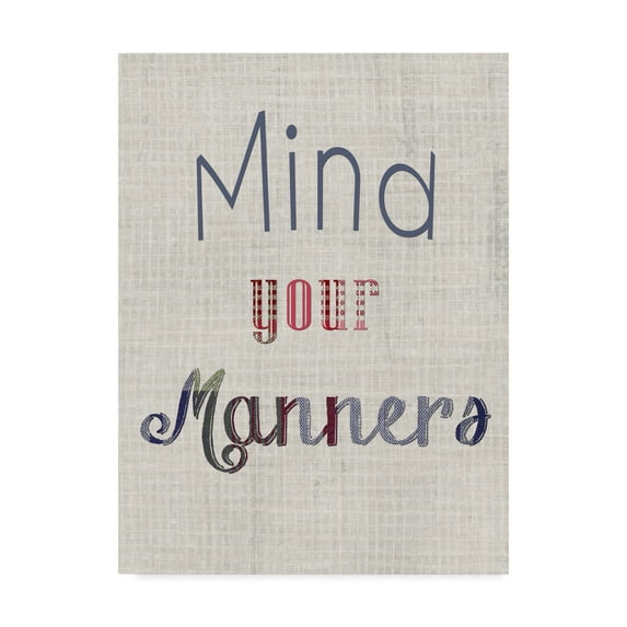 Trademark Fine Art 'Manners IV' Canvas Art by Alicia Ludwig