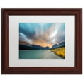 thumbnail image 1 of Trademark Fine Art 'Many Glacier Apocalyptic Sunset' Canvas Art by Pierre Leclerc, White Matte, Wood Frame, 1 of 4
