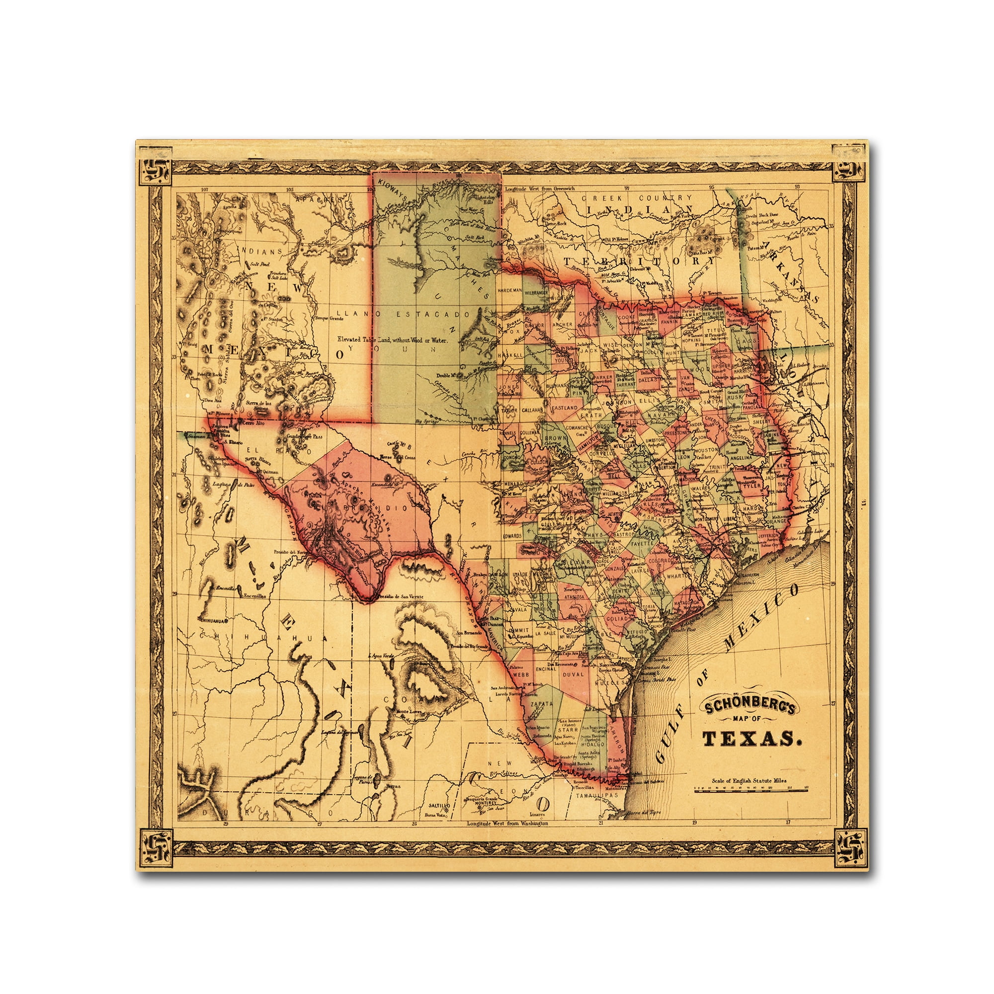 Trademark Fine Art 'Map 26' Canvas Art by Lantern Press