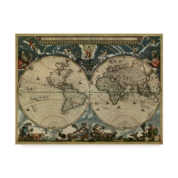 Trademark Fine Art 'Map Of The World 1684' Canvas Art by Vintage Lavoie