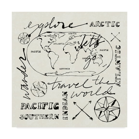 Trademark Fine Art 'Mapped Shorelines II' Canvas Art by Sue Schlabach