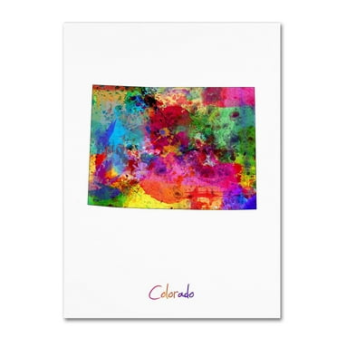 Trademark Fine Art Maps Canvas Art ' Colorado Map ' by Michael Tompsett