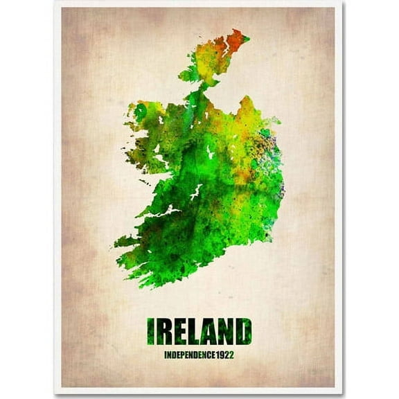 Trademark Fine Art Maps Canvas Art ' Ireland Watercolor Map ' by Naxart