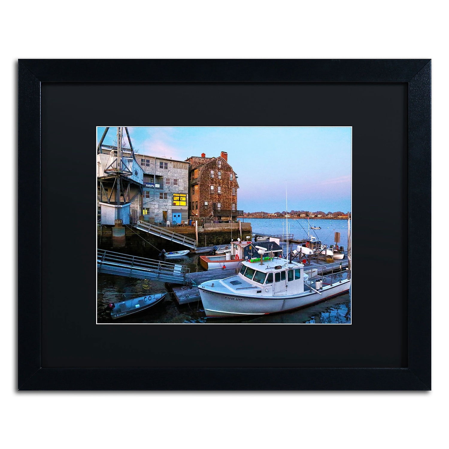 Trademark Fine Art "Marblehead" Canvas Art by CATeyes, Black Matte, Black Frame