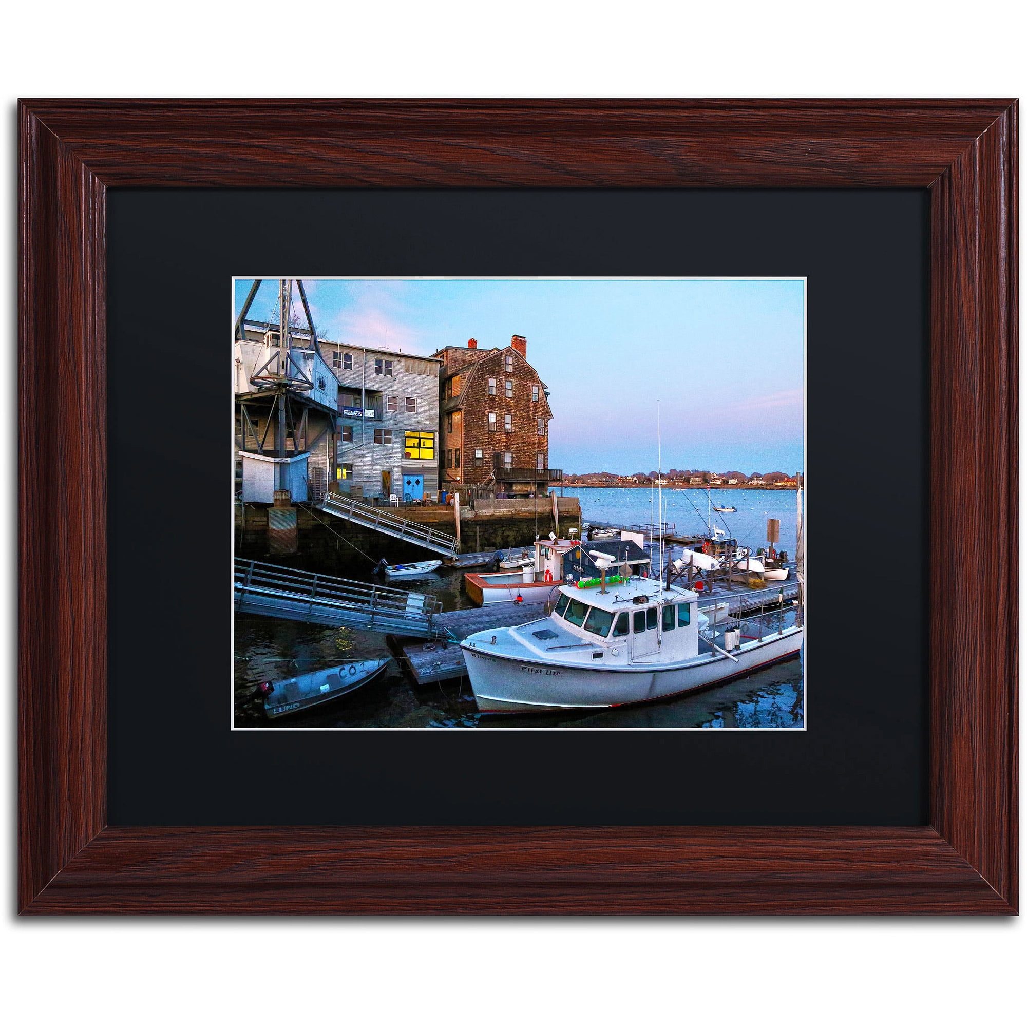 Trademark Fine Art "Marblehead" Canvas Art by CATeyes, Black Matte, Wood Frame