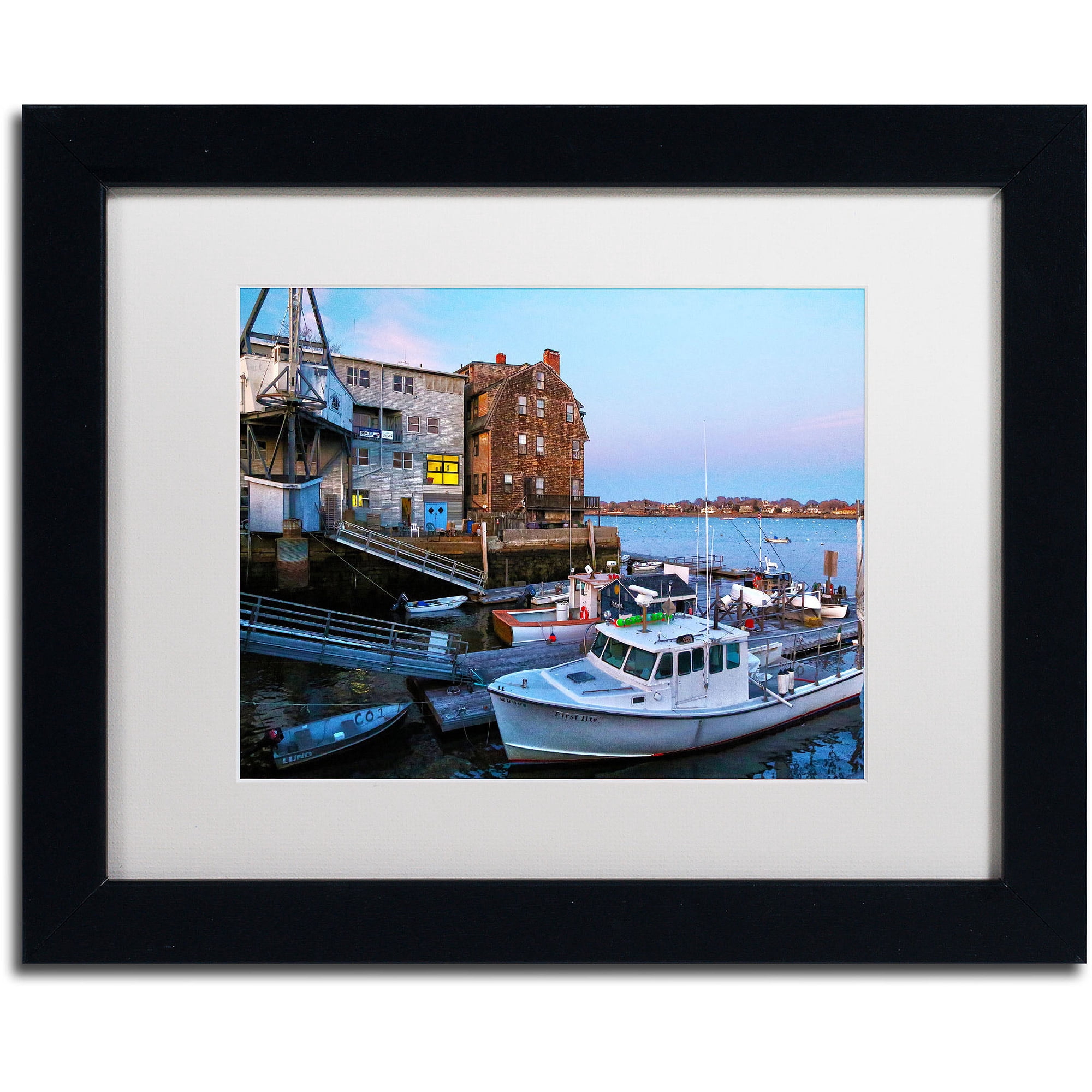 Trademark Fine Art "Marblehead" Canvas Art by CATeyes, White Matte, Black Frame
