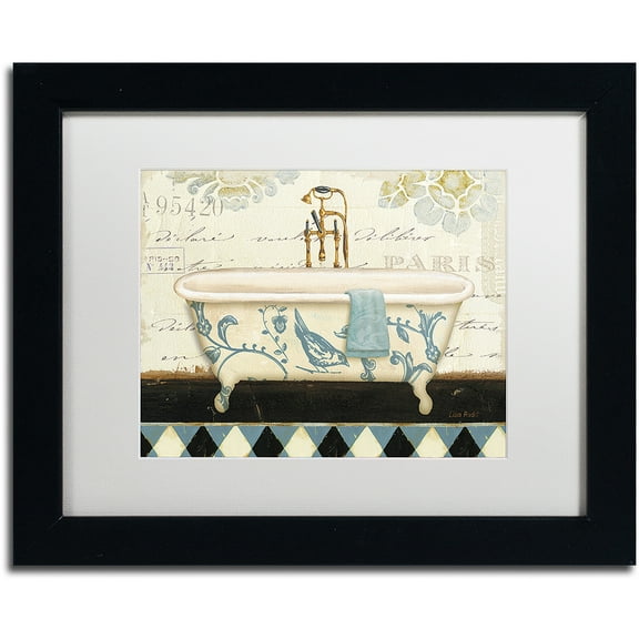 Trademark Fine Art "Marche de Fleurs Bath II" Canvas Art by Lisa Audit, White Matte, Black Frame