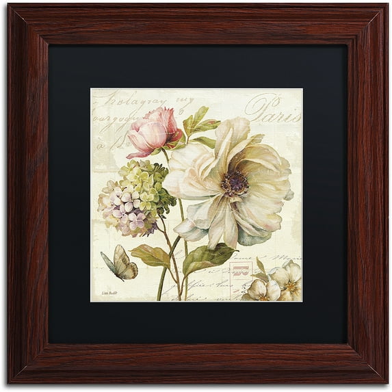 Trademark Fine Art "Marche de Fleurs II" Canvas Art by Lisa Audit, Black Matte, Wood Frame