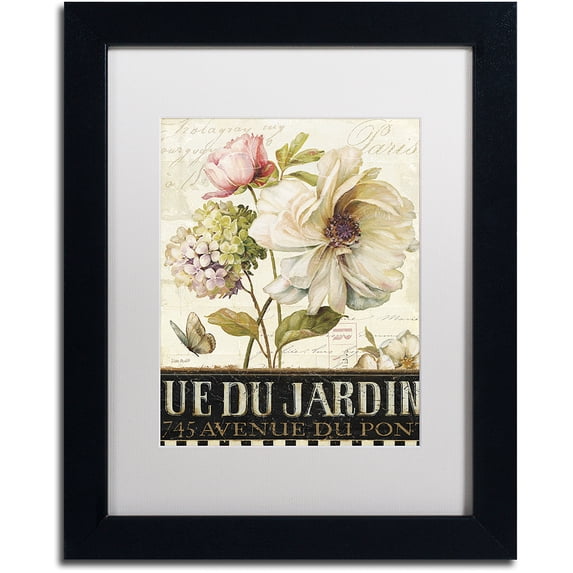 Trademark Fine Art "Marche de Fleurs II" Canvas Art by Lisa Audit, White Matte, Black Frame