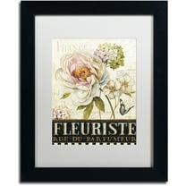 Trademark Fine Art "Marche de Fleurs III" Canvas Art by Lisa Audit, White Matte, Black Frame