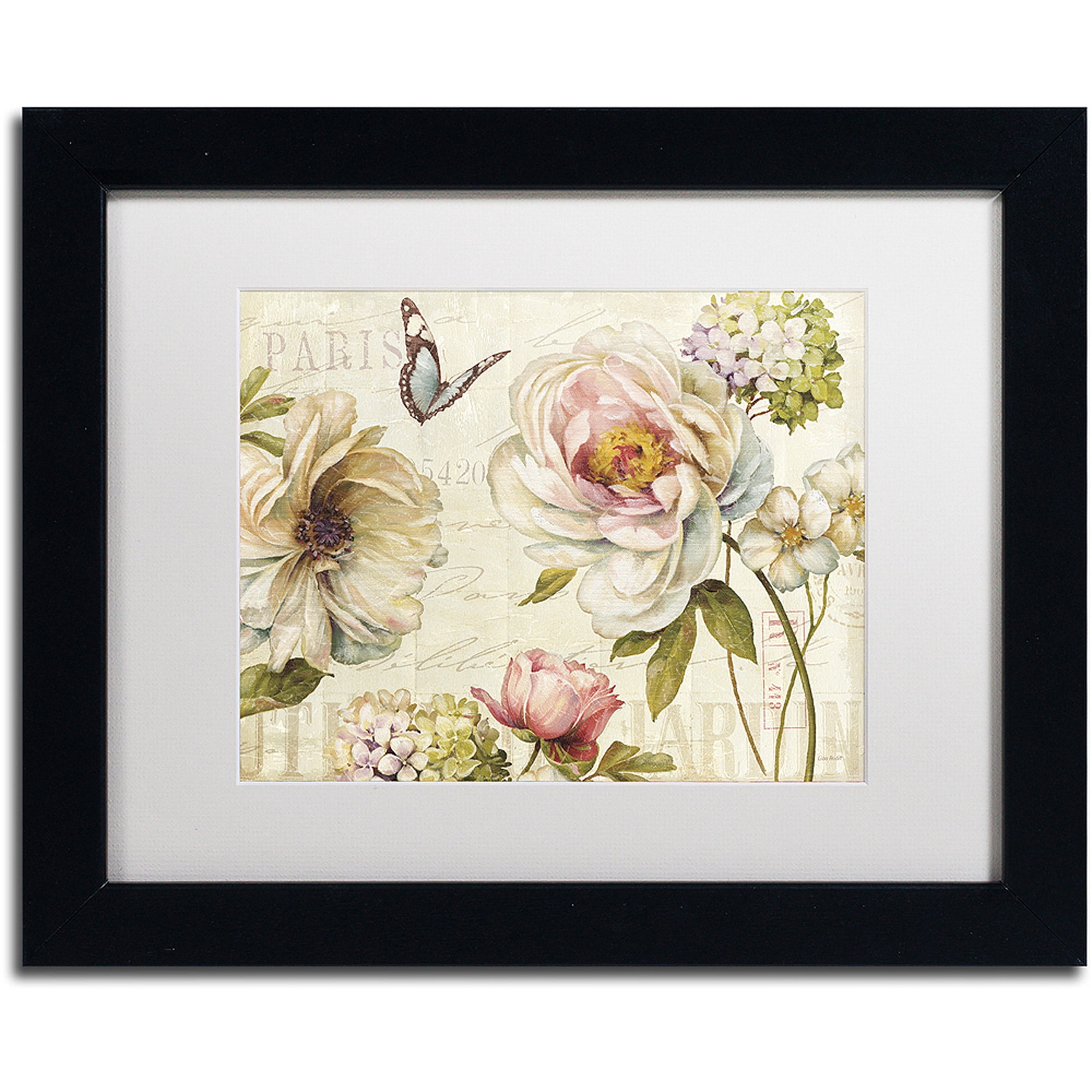 Trademark Fine Art "Marche de Fleurs IV" Canvas Art by Lisa Audit, White Matte, Black Frame
