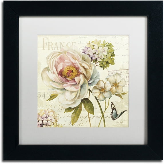 Trademark Fine Art "Marche de Fleurs V" Canvas Art by Lisa Audit, White Matte, Black Frame