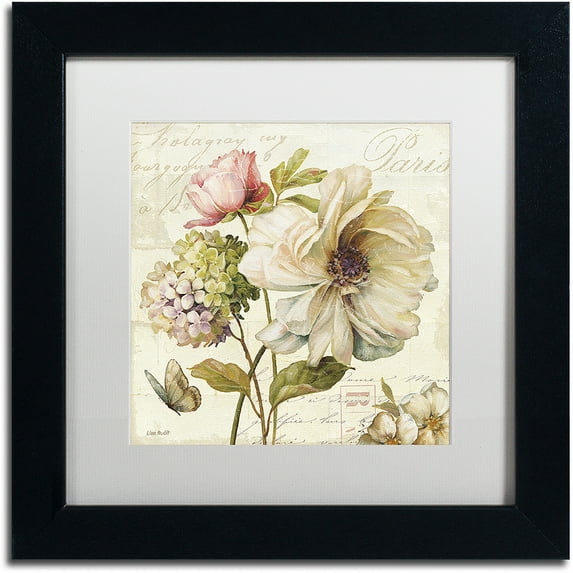 Trademark Fine Art "Marche de Fleurs VI" Canvas Art by Lisa Audit, White Matte, Black Frame