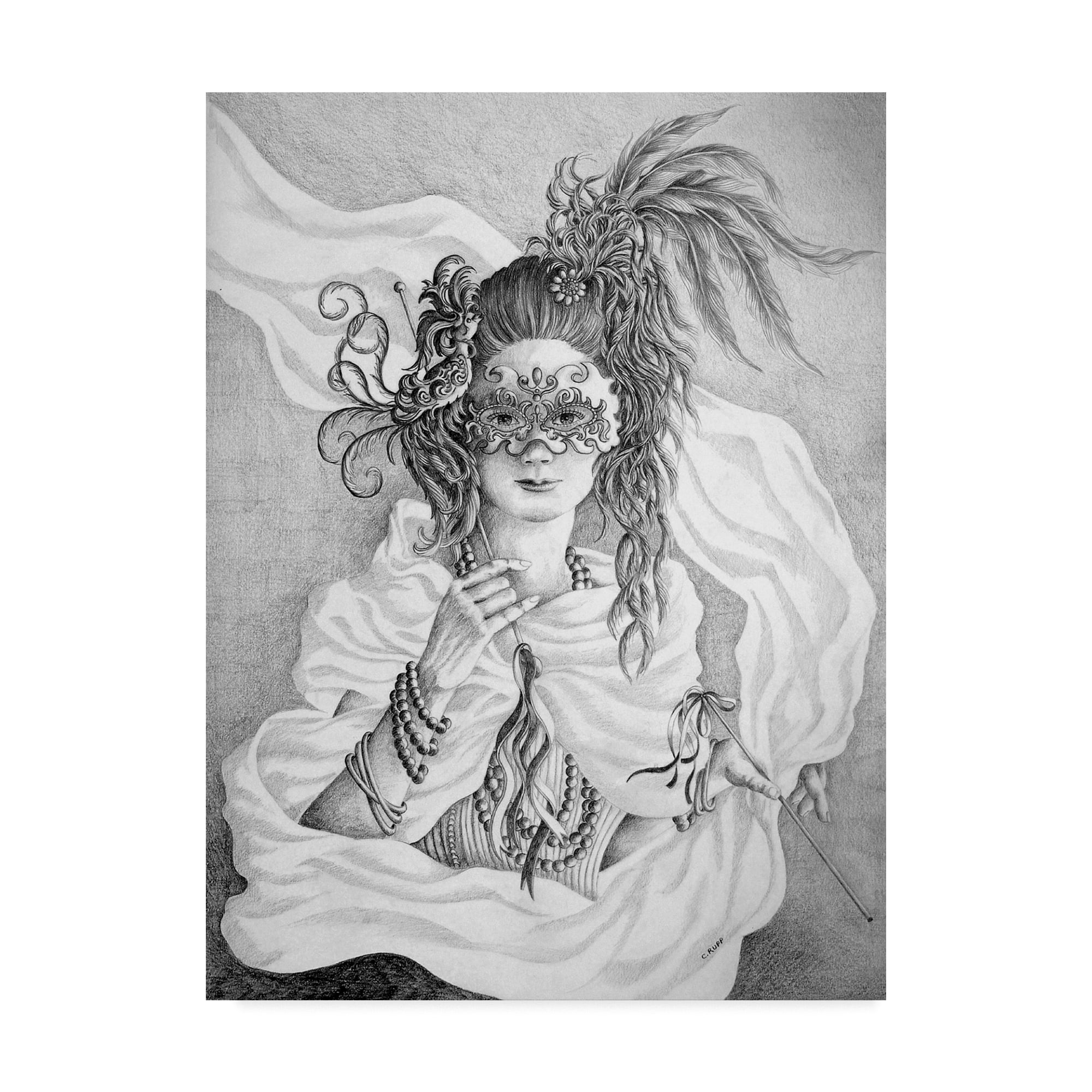 Trademark Fine Art 'Mardi Gras Mask' Canvas Art by Carol J Rupp