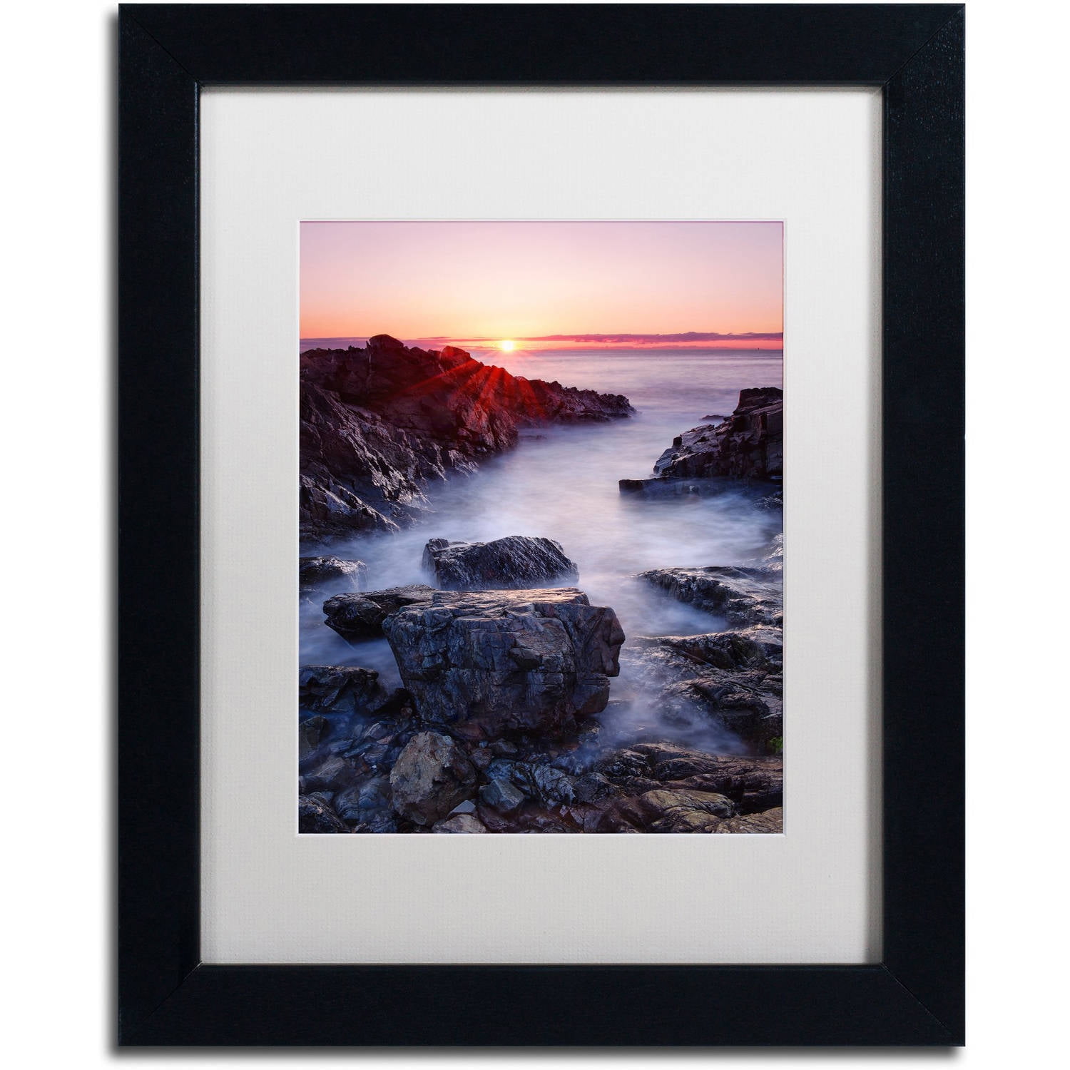 Trademark Fine Art "Marginal Way Sun" Canvas Art by Michael Blanchette Photography White Matte, Black Frame