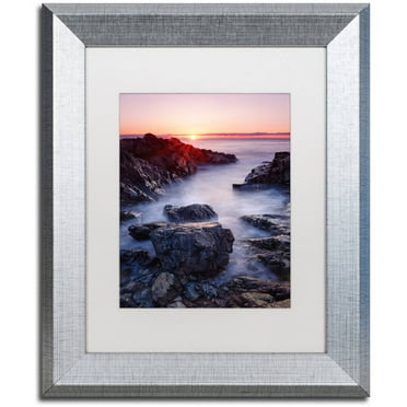 Trademark Fine Art "Marginal Way Sun" Canvas Art by Michael Blanchette Photography White Matte, Silver Frame