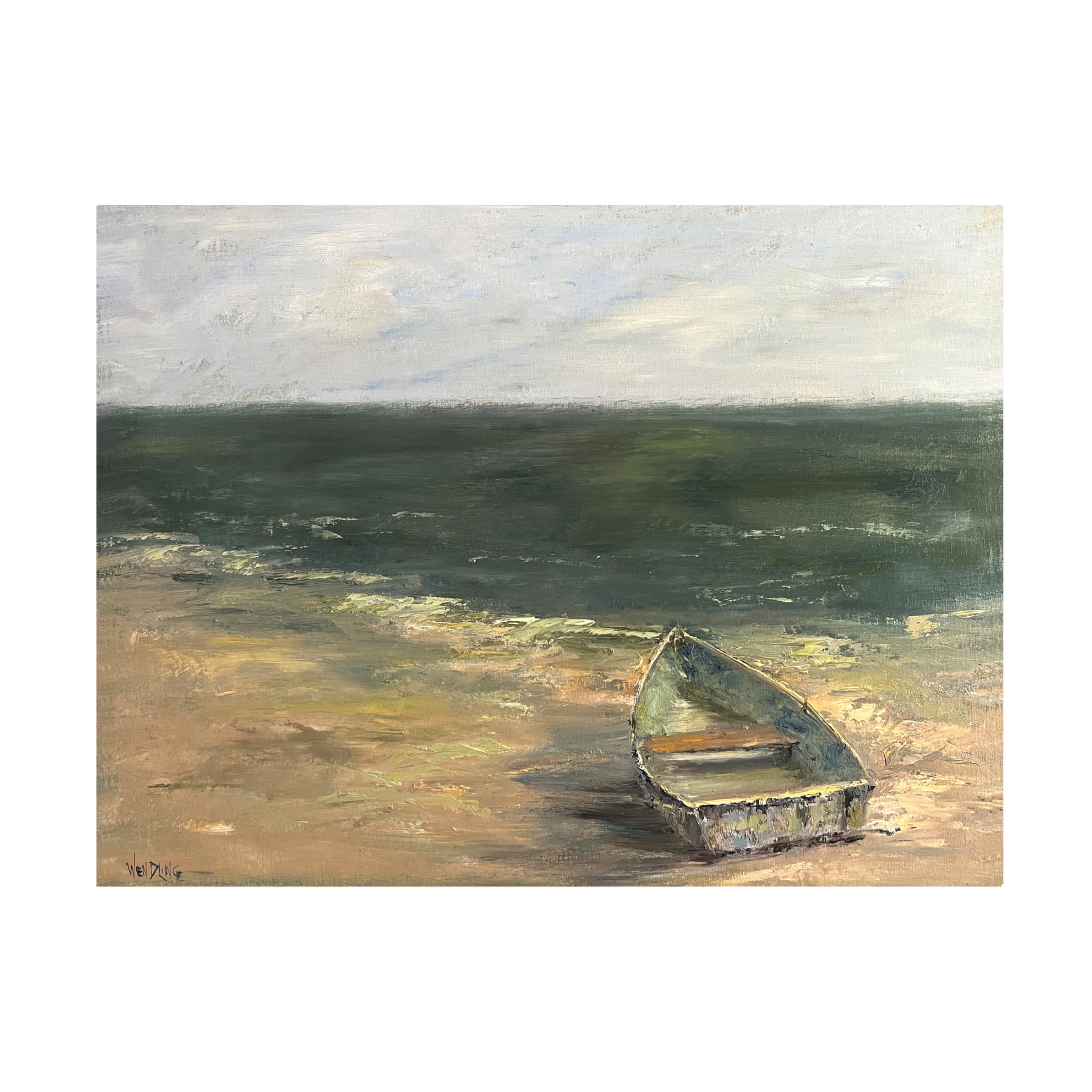 Trademark Fine Art Marilyn Wendling  Weathered Dory Canvas Wall Art