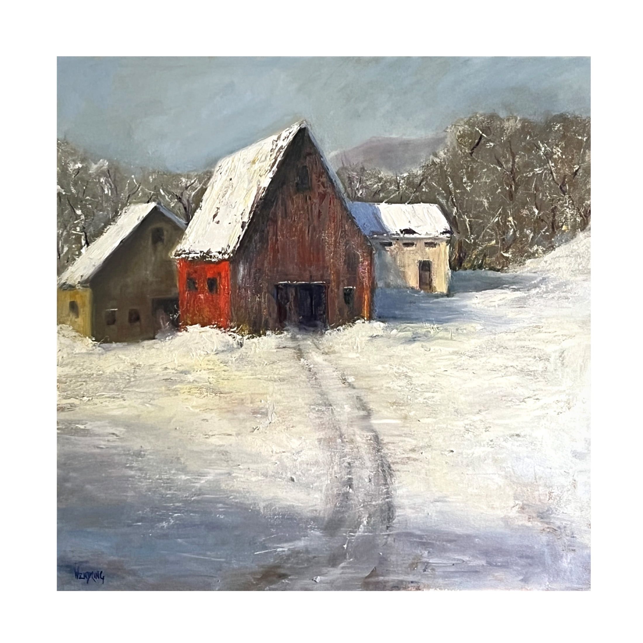 Trademark Fine Art Marilyn Wendling  Winter Homestead I Canvas Wall Art