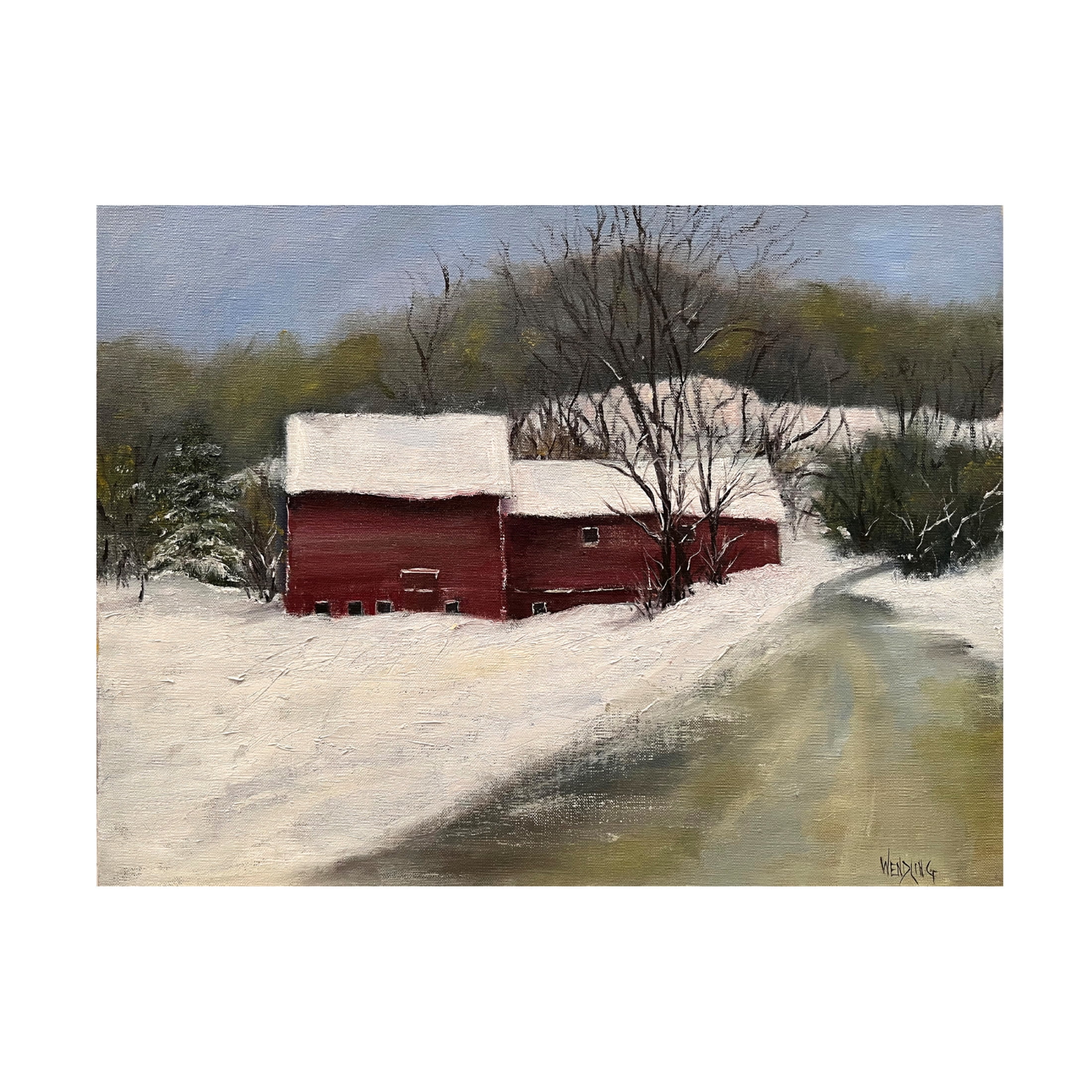 Trademark Fine Art Marilyn Wendling  Winter Homestead II Canvas Wall Art