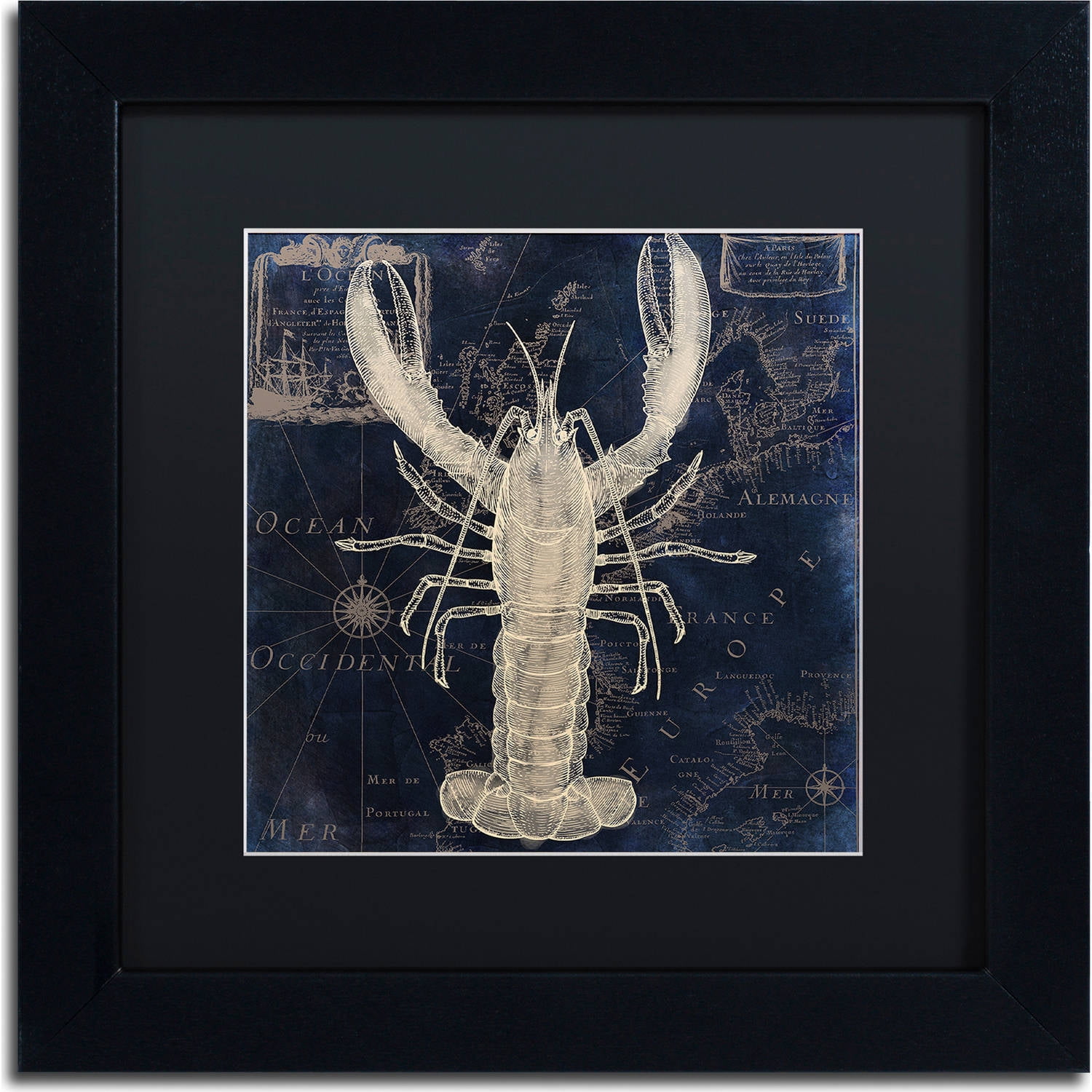 Trademark Fine Art "Maritime Blues II" Canvas Art by Color Bakery, Black Matte, Black Frame